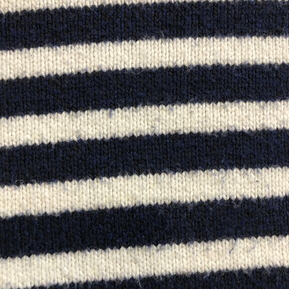 Chaps Navy White Striped Button Shoulder Sweater Medium Nautical Coastal Preppy - Picture 9 of 10